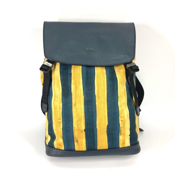 FENDI Blue Leather Backpack - Picture 1 of 11